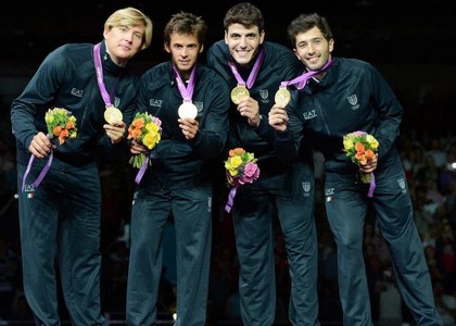 Squadra fioretto maschile. Foto Augusto Bizzi/Pegaso Newsport -